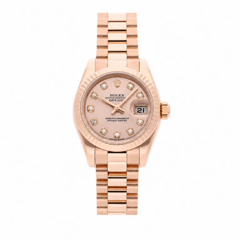 Rolex Datejust 26mm 178275F Fluted Bezel Pink Rose Gold Watch