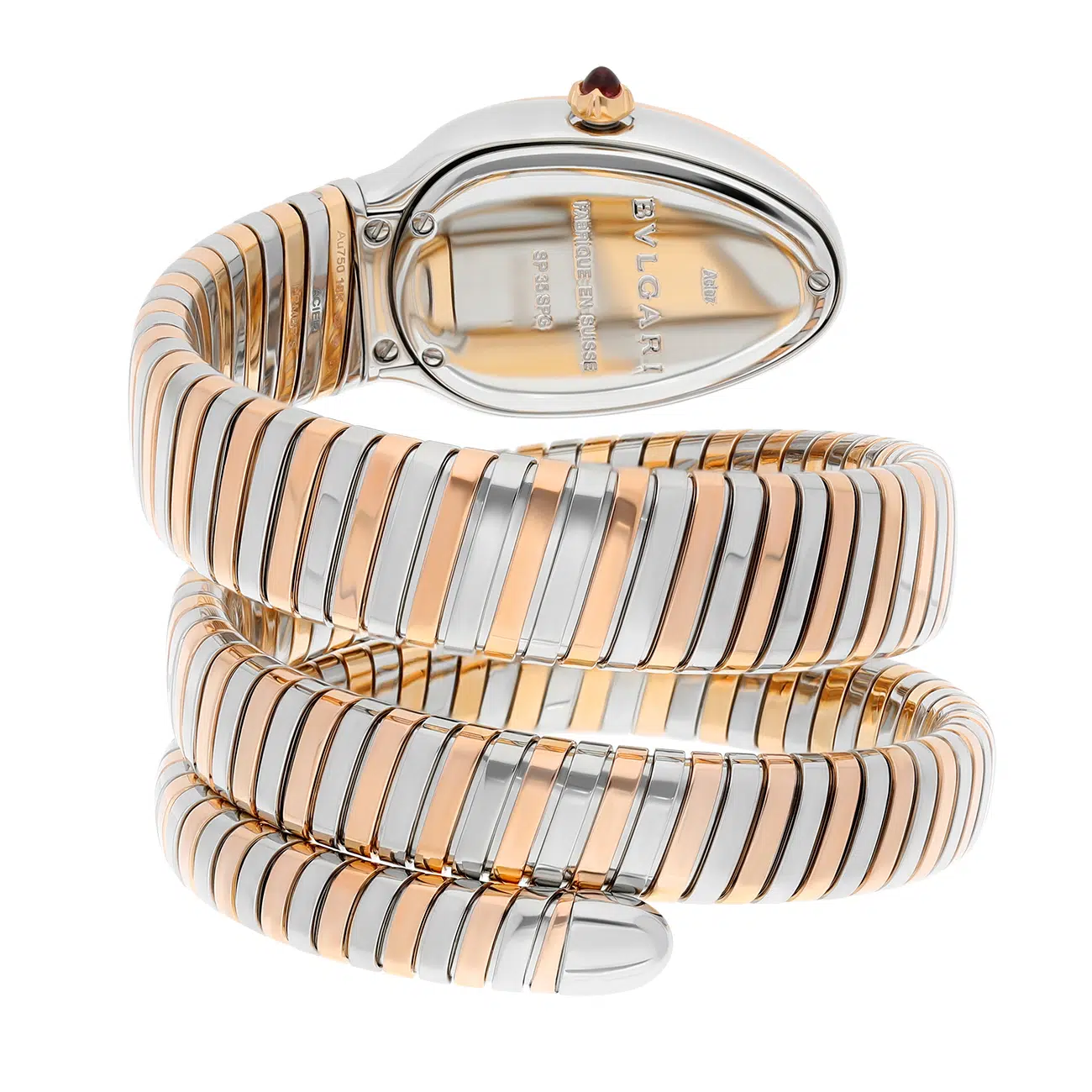 Bvlgari Serpenti Tubogas 102099 Diamond Bezel Blue Dial Stainless Steel & Rose Gold Watch – image 2