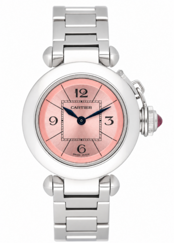 Cartier Miss Pasha W3140008 Pink Dial 27mm Steel Ladies Watch – alternate view