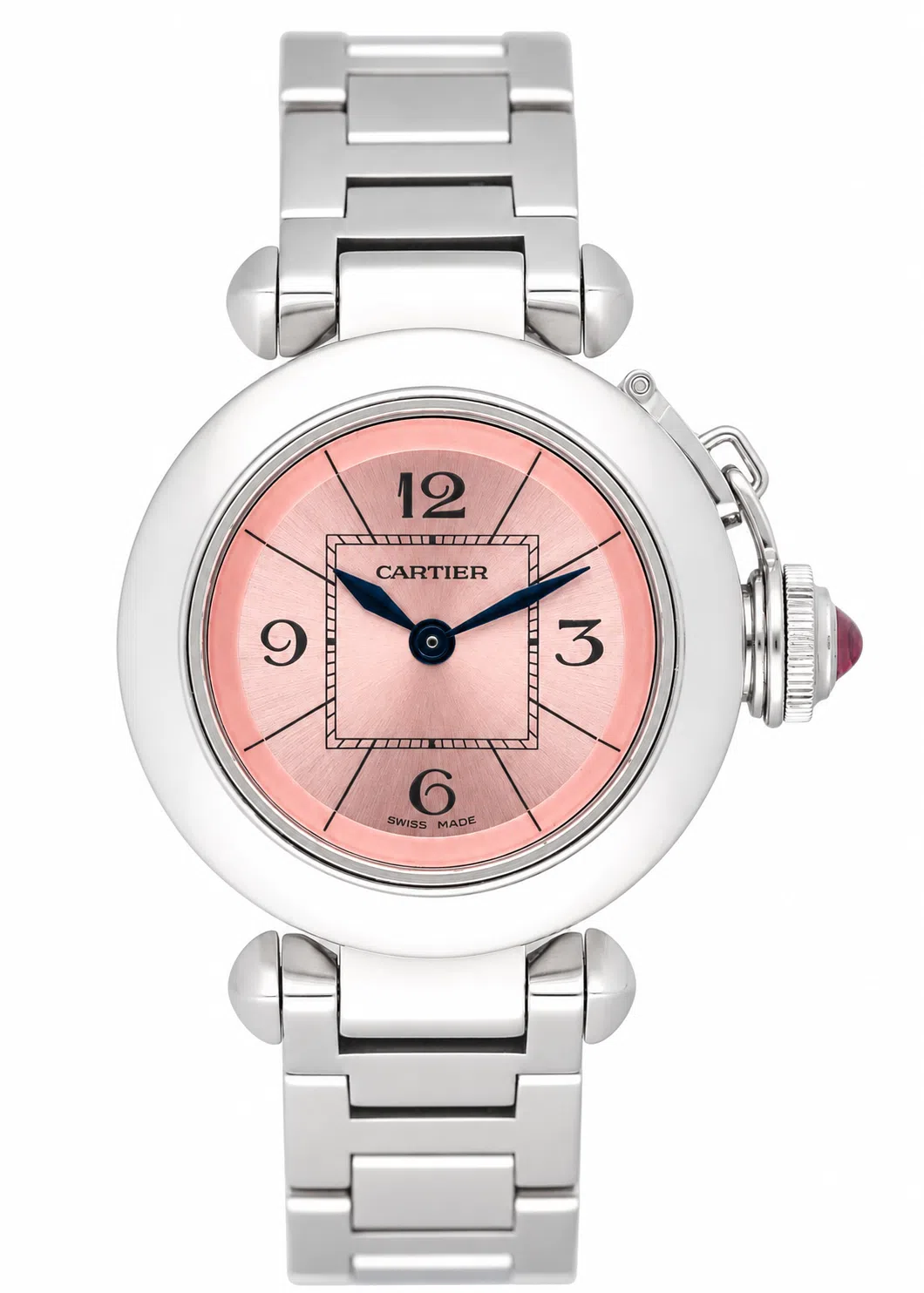 Cartier Miss Pasha W3140008 Pink Dial 27mm Steel Ladies Watch
