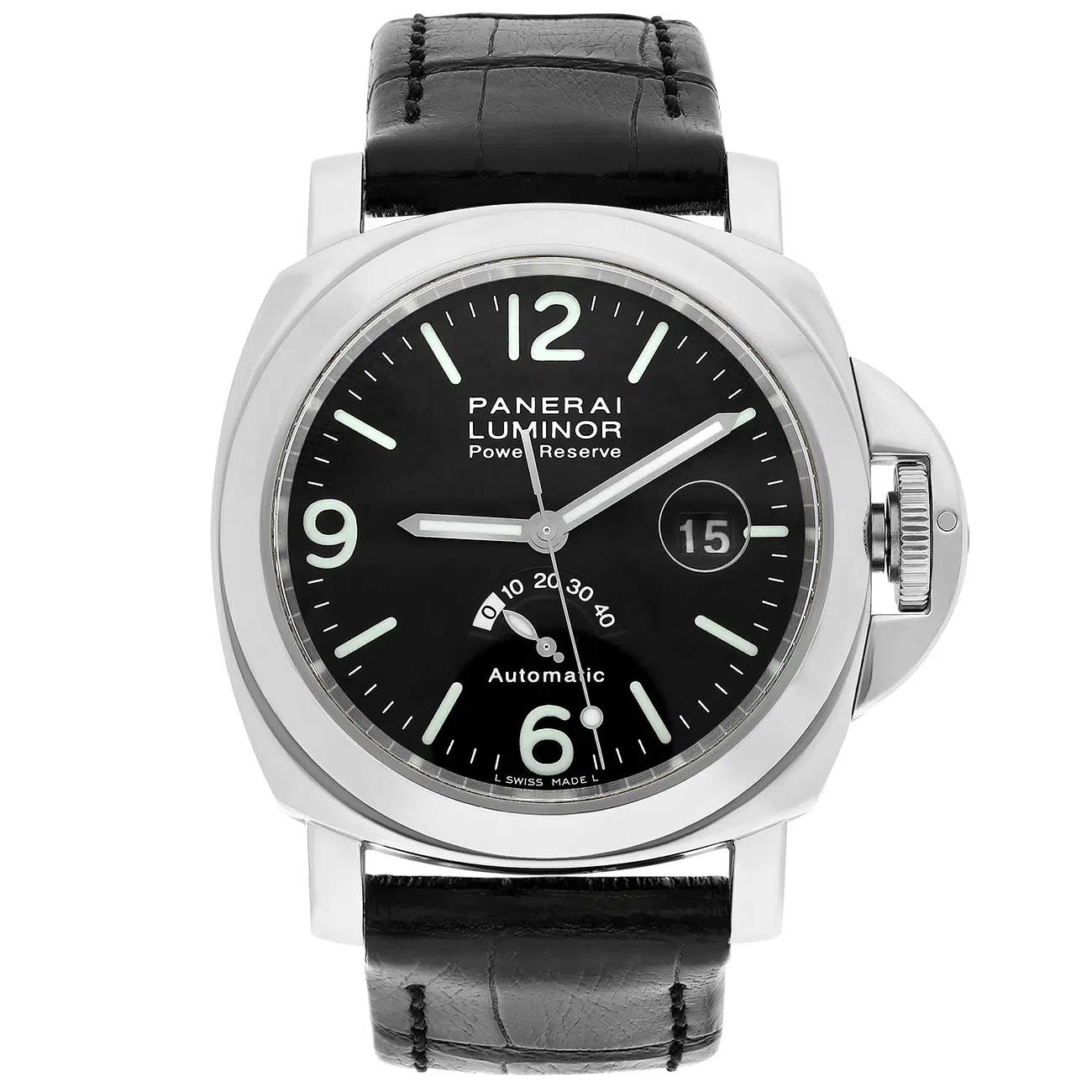 Panerai Luminor Power Reserve PAM00027 Black Dial 44mm Automatic Stainless Steel Watch