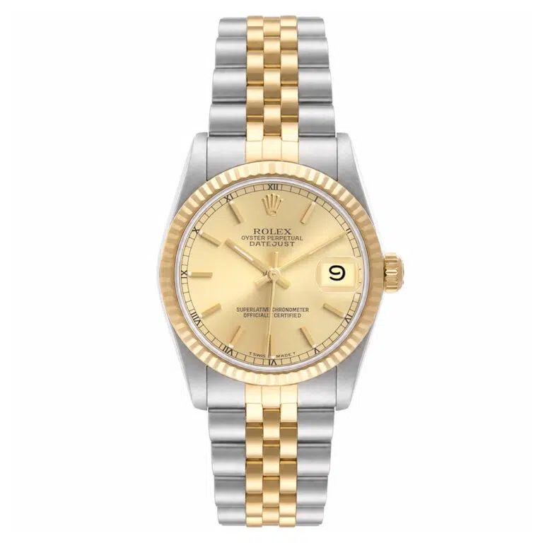 Rolex Datejust 68273 31mm Index Champagne Dial Jubilee Bracelet Gold and Stainless Steel Watch - 1989
