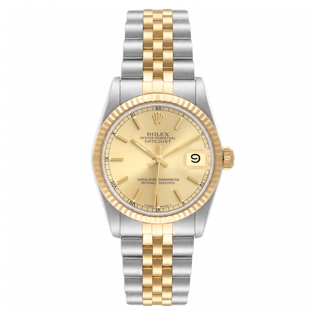 Rolex Datejust 68273 31mm Index Champagne Dial Jubilee Bracelet Gold and Stainless Steel Watch