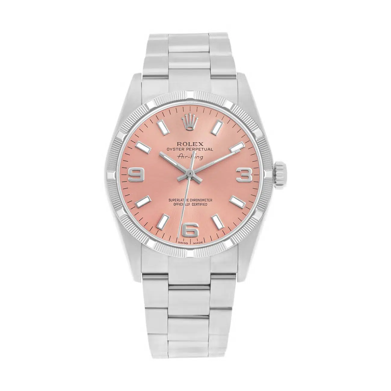 Rolex AirKing 114210 Salmon 3-6-9 Dial 34mm Stainless Steel Oyster Bracelet