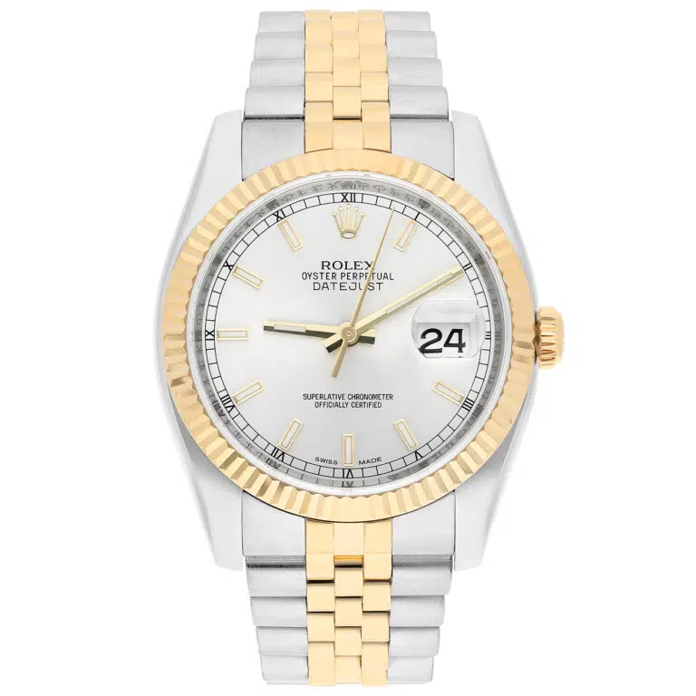Rolex Datejust 116233-0148 36mm Silver Stick Dial Jubilee bracelet Stainless Steel and Yellow Gold Watch