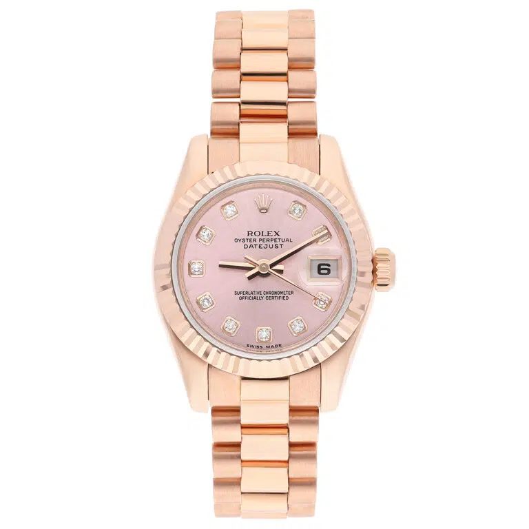 Rolex Datejust 26mm 178275F Fluted Bezel Pink Rose Gold Watch