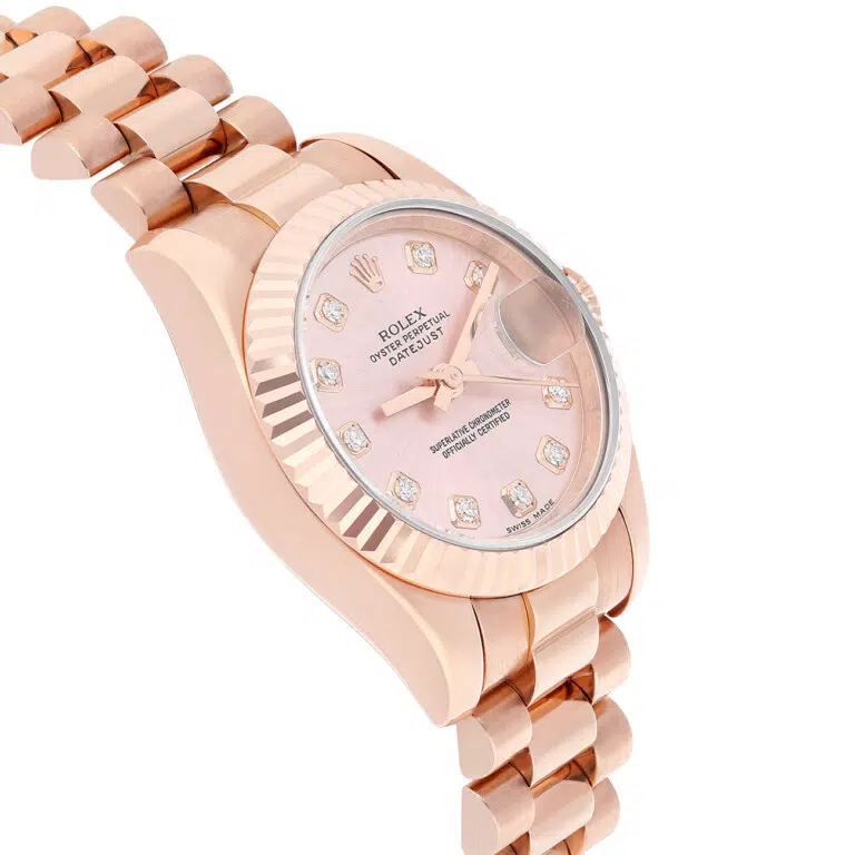 Rolex Datejust 26mm 178275F Fluted Bezel Pink Rose Gold Watch – image 5