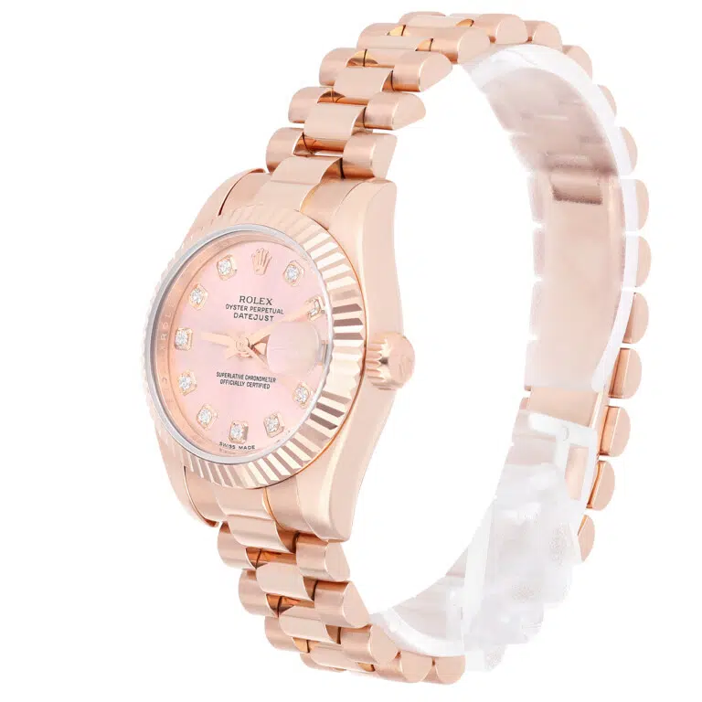 Rolex Datejust 26mm 178275F Fluted Bezel Pink Rose Gold Watch – image 4