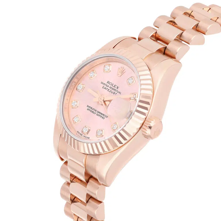 Rolex Datejust 26mm 178275F Fluted Bezel Pink Rose Gold Watch – image 3