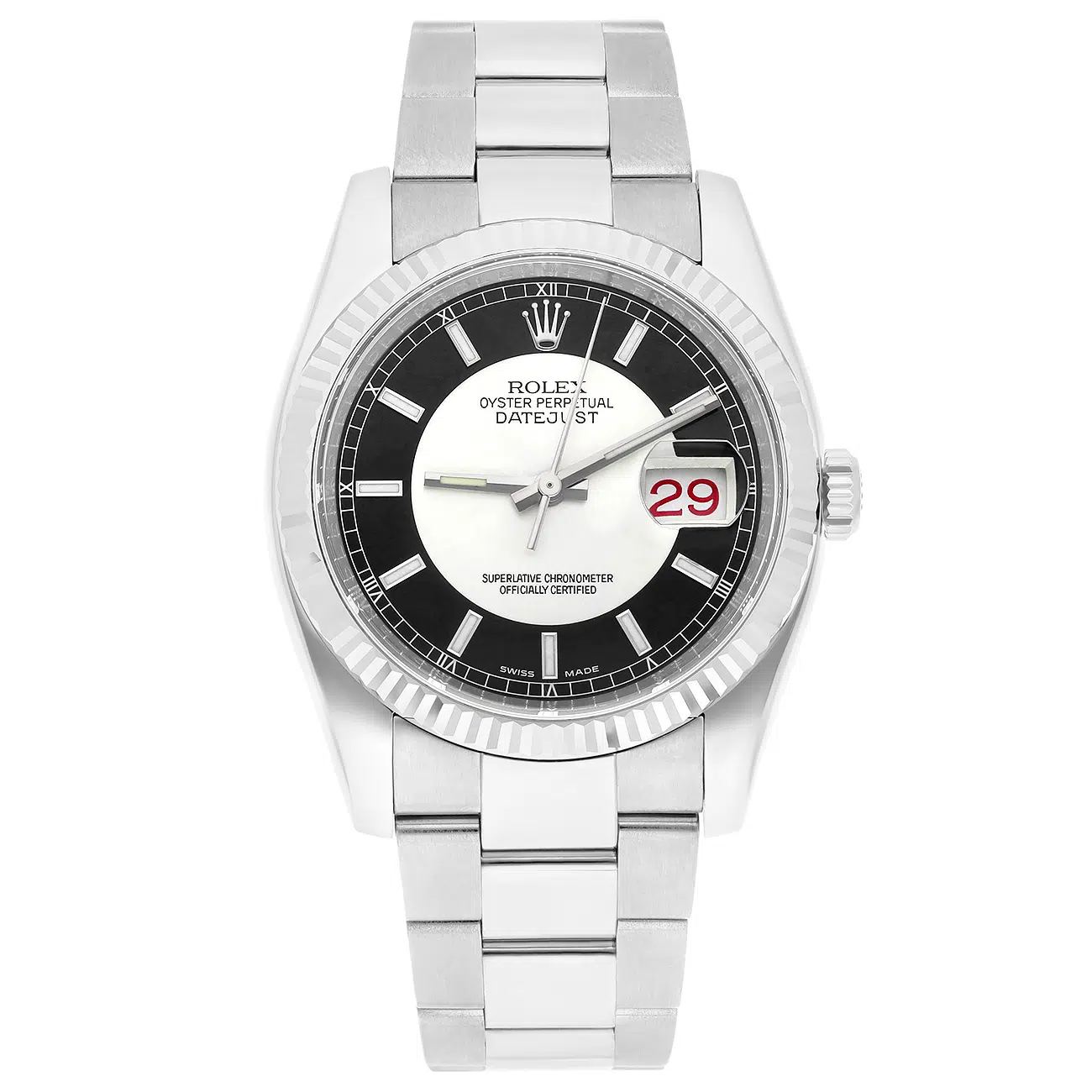 Rolex Datejust 36mm 116234 Black Tuxedo Fluted Bezel Oyster Stainless Steel Watch