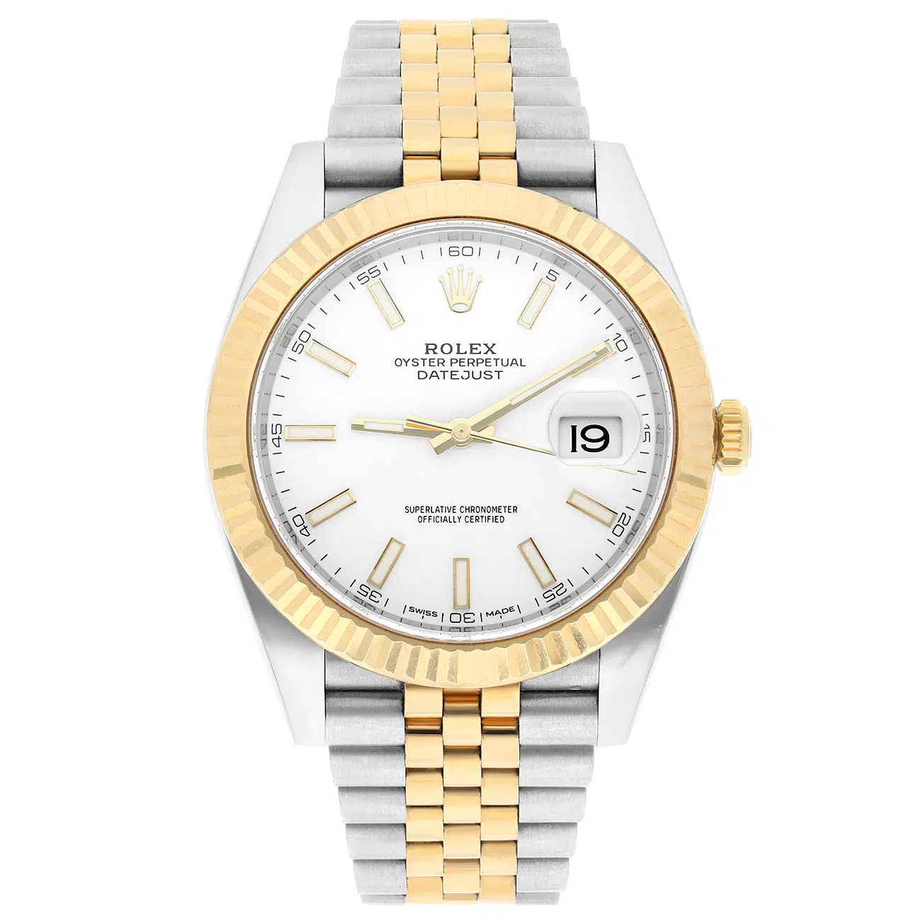 Rolex Datejust 41mm 126333-0016 White Index Dial Jubilee Stainless Steel Yellow Gold Watch