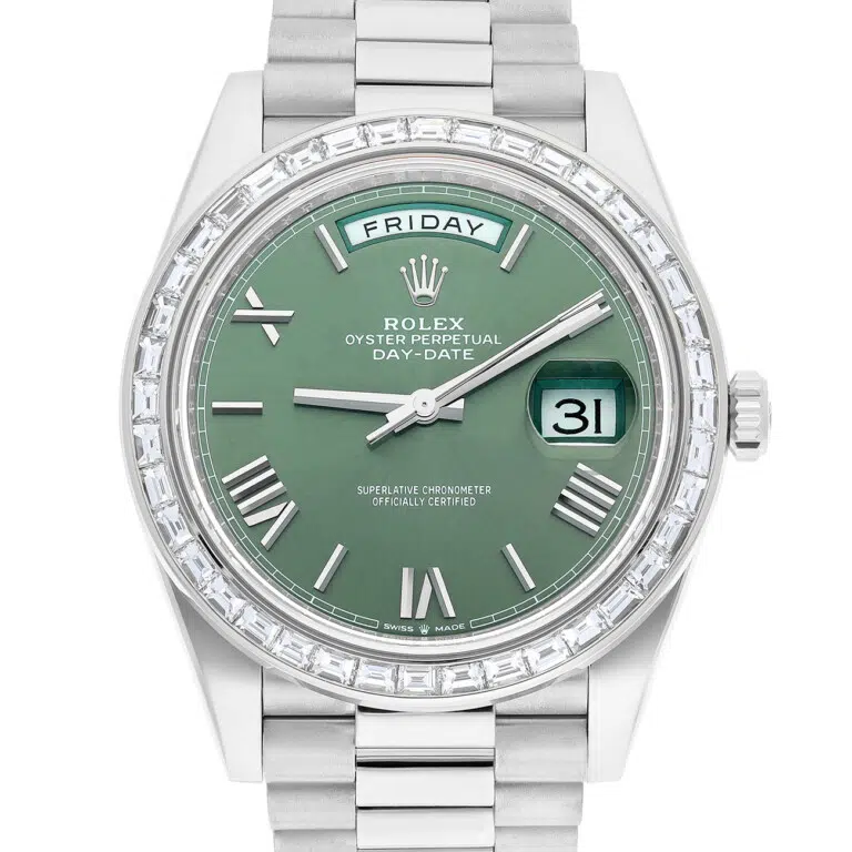 Rolex Day-Date 228396TBR-0020 Roman Olive green Dial 40 MM Platinum Watch – image 2