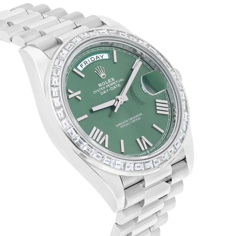 Rolex Day-Date 228396TBR-0020 Roman Olive green Dial 40 MM Platinum Watch – image 5
