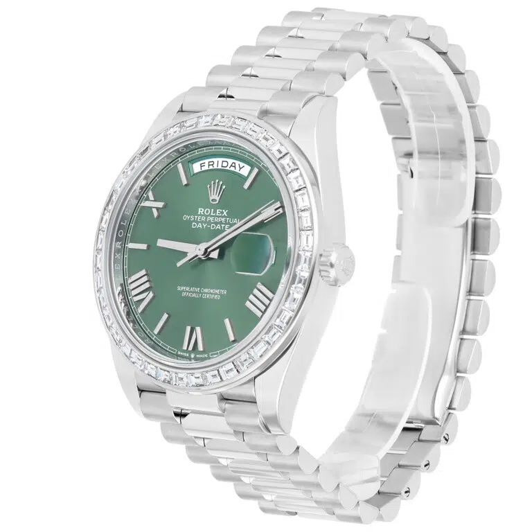 Rolex Day-Date 228396TBR-0020 Roman Olive green Dial 40 MM Platinum Watch – image 4