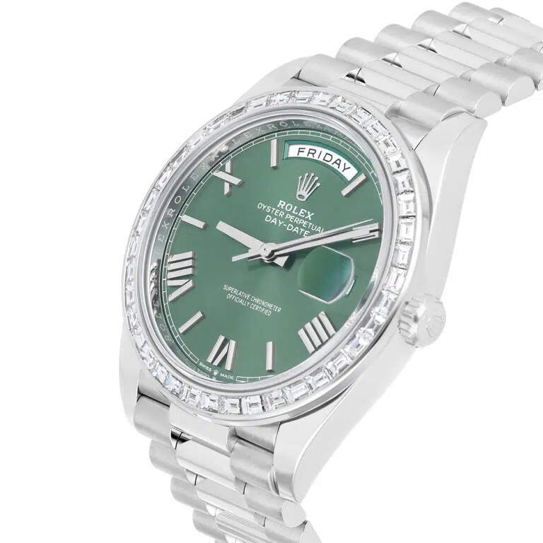 Rolex Day-Date 228396TBR-0020 Roman Olive green Dial 40 MM Platinum Watch – image 3