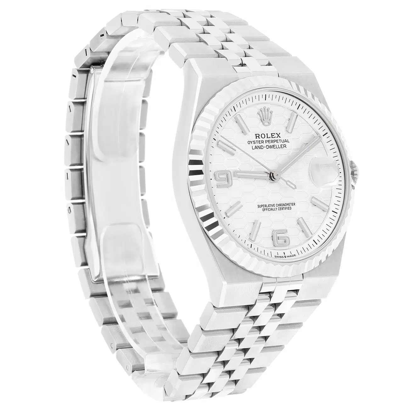 Rolex Land-Dweller 127334-0001 White Dial Flat Jubilee Bracelet Watch – image 3
