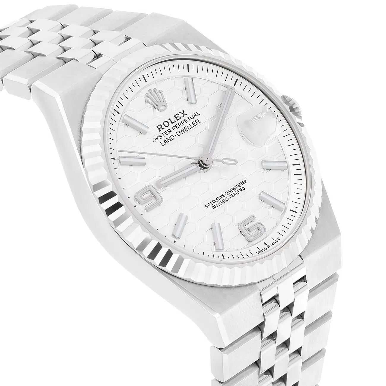 Rolex Land-Dweller 127334-0001 White Dial Flat Jubilee Bracelet Watch – image 4