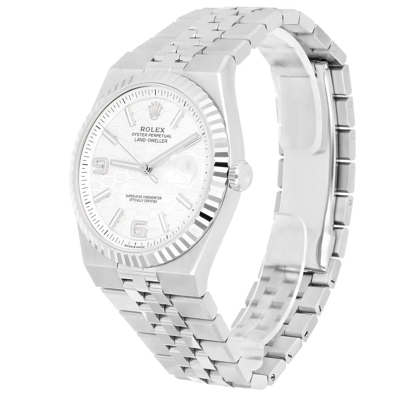Rolex Land-Dweller 127334-0001 White Dial Flat Jubilee Bracelet Watch – image 5