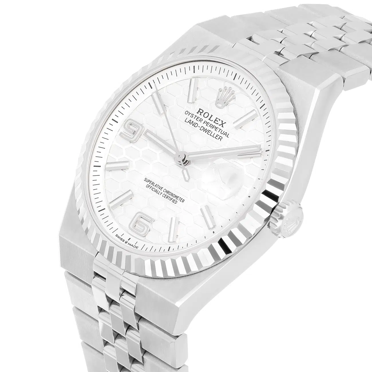 Rolex Land-Dweller 127334-0001 White Dial Flat Jubilee Bracelet Watch – image 6