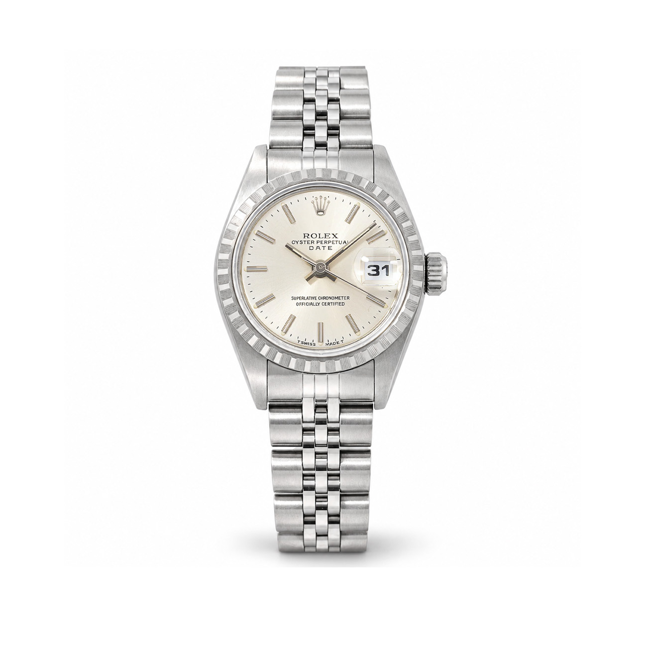 Rolex Ladies Datejust 26mm 69240 Silver Dial Fluted Bezel Jubilee Watch 1996