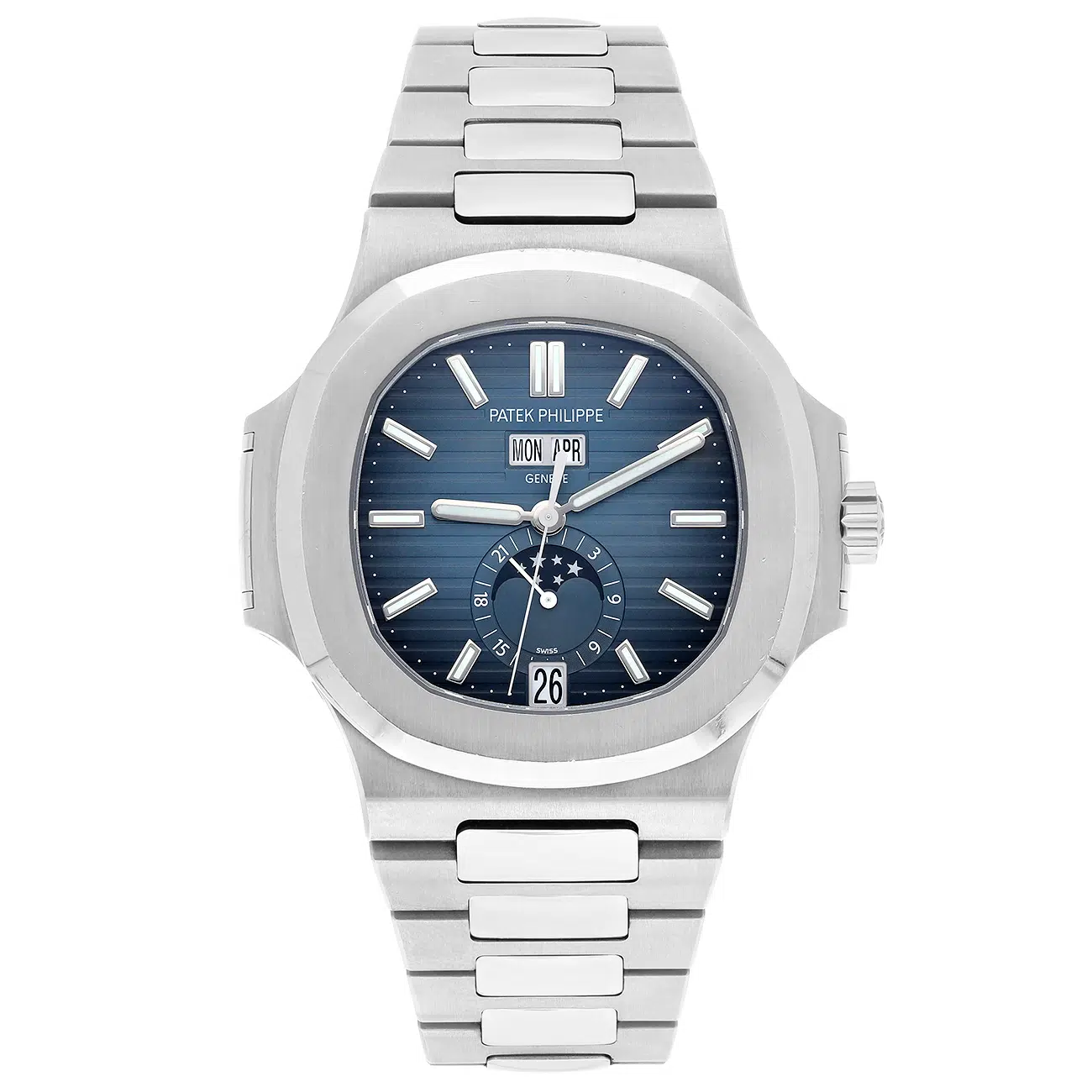 Patek Philippe Nautilus Annual Calender 5726/1A-014 41mm Stainlees Steel Index Blue Dial Watch