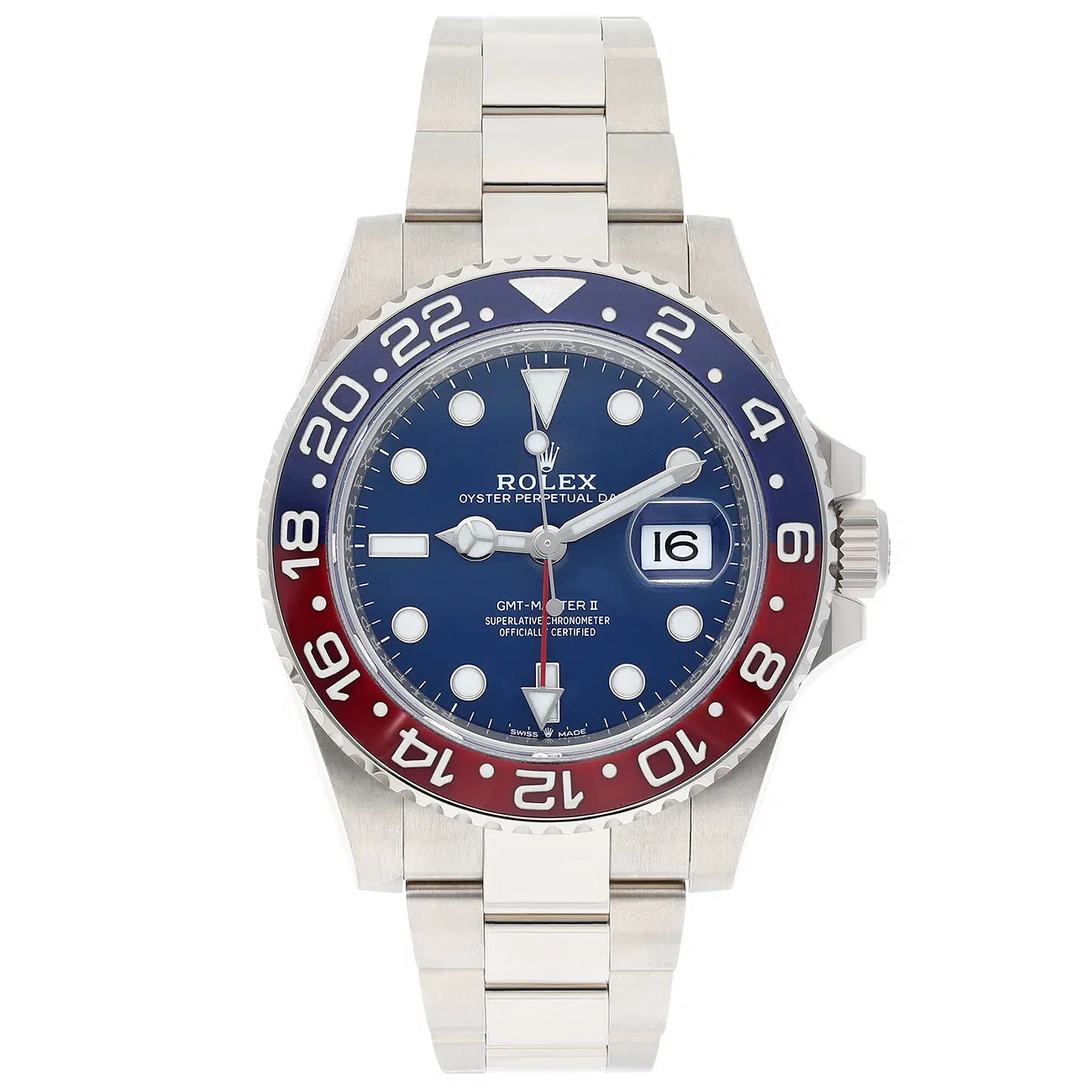 Rolex GMT-Master II 40mm 126719BLRO-0003 Pepsi Blue Dial White Gold Watch