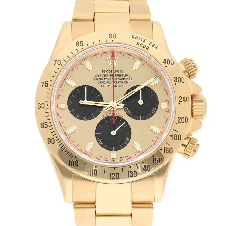 Rolex Cosmograph Daytona 40mm Oyster 116528 Yellow Gold Champagne/Black Dial Watch – image 2