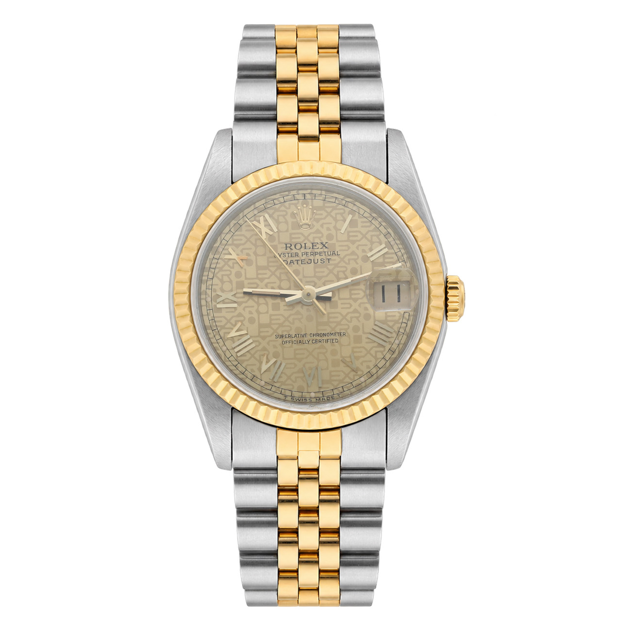 Rolex Datejust 68273 31mm Champagne Roman Dial Jubilee Bracelet Gold and Stainless Steel Watch - 1991