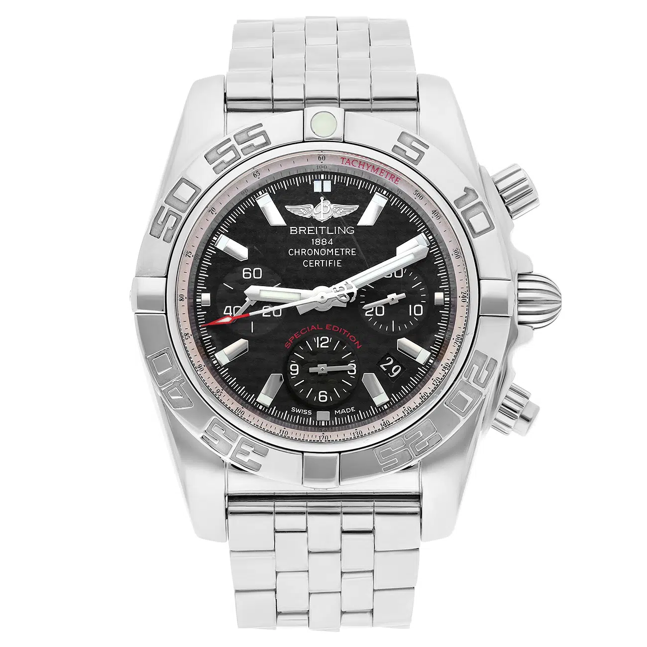 Breitling Chronomat AB0110 Black Dial Stainless Steel Watch