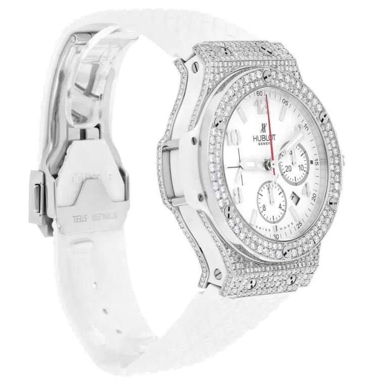 Hublot Big Bang 342.SE.230.RW.174 Chronograph 41mm white Dial Custom Diamond Set Watch – image 3