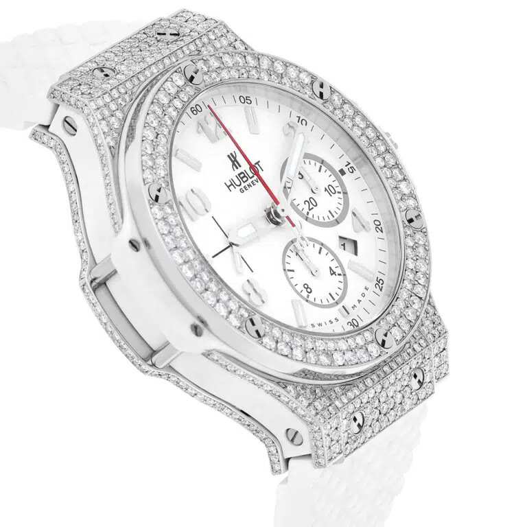Hublot Big Bang 342.SE.230.RW.174 Chronograph 41mm white Dial Custom Diamond Set Watch – image 4