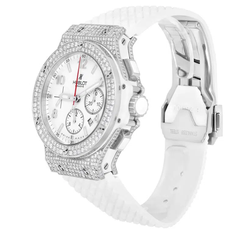 Hublot Big Bang 342.SE.230.RW.174 Chronograph 41mm white Dial Custom Diamond Set Watch – image 5