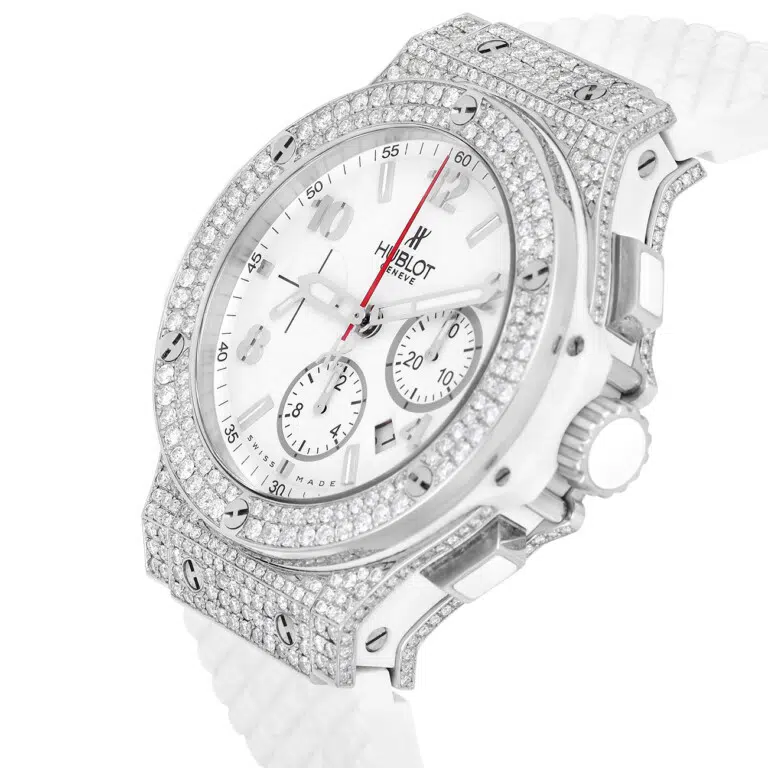 Hublot Big Bang 342.SE.230.RW.174 Chronograph 41mm white Dial Custom Diamond Set Watch – image 6