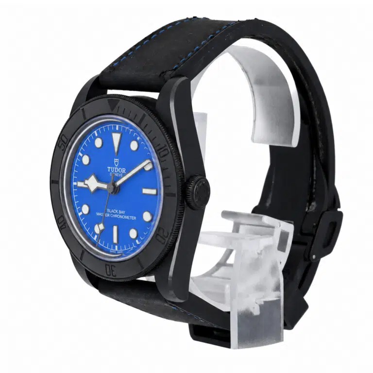 Tudor Black Bay 79210 Blue Dial Ceramic Leather Strap Watch – image 3