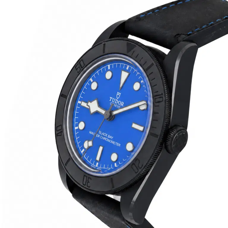 Tudor Black Bay 79210 Blue Dial Ceramic Leather Strap Watch – image 4