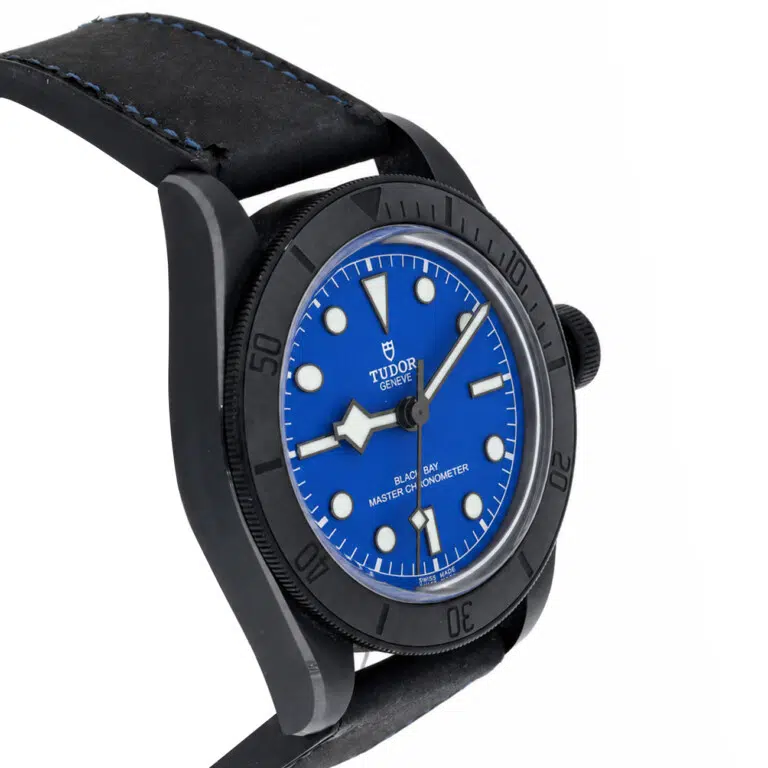 Tudor Black Bay 79210 Blue Dial Ceramic Leather Strap Watch – image 6