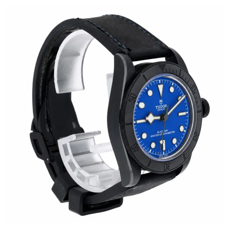 Tudor Black Bay 79210 Blue Dial Ceramic Leather Strap Watch – image 5