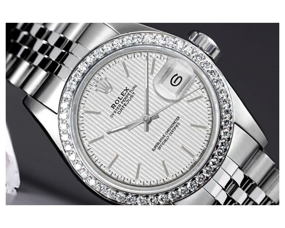 Rolex Datejust 31 Stainless Steel Watch Silver Dial with Diamond Bezel 68274