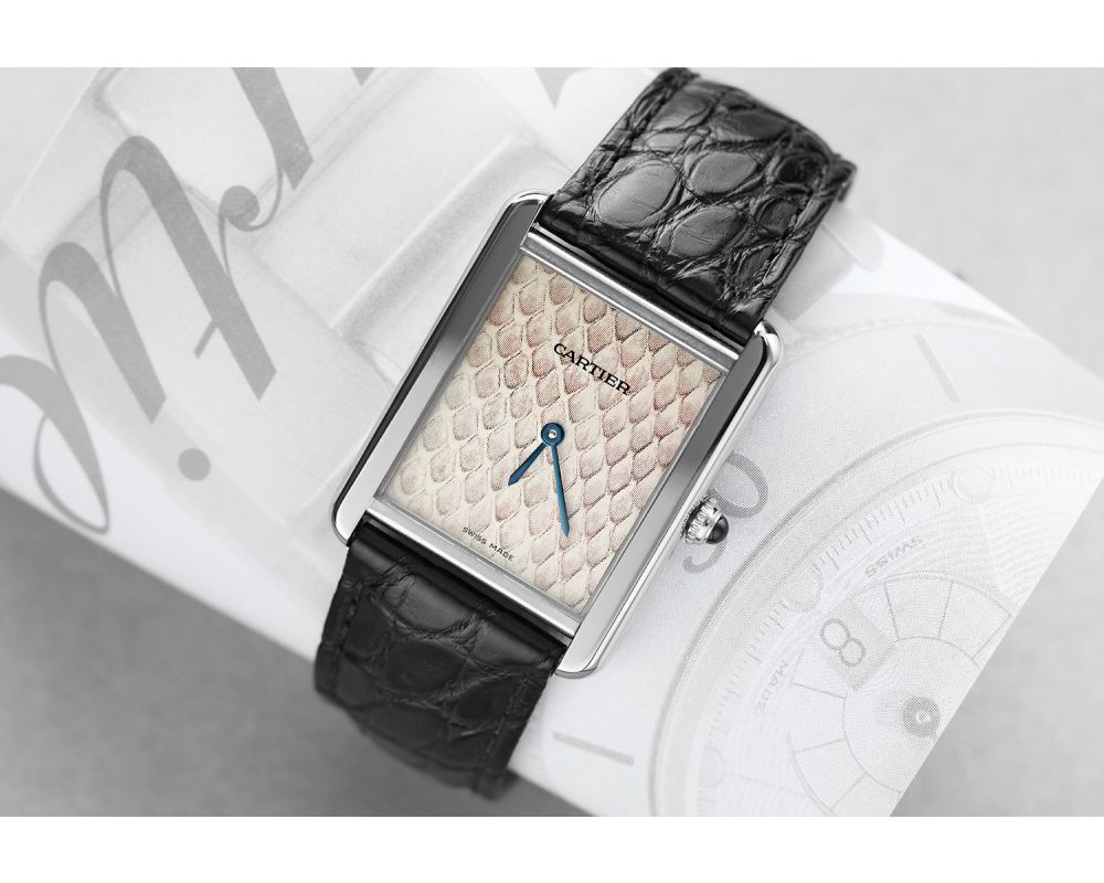 Cartier Tank Solo Python Pattern Stainless Steel Ladies Watch W5200020 Cartier Tank Solo Python Pattern Stainless Steel Ladies Watch W5200020