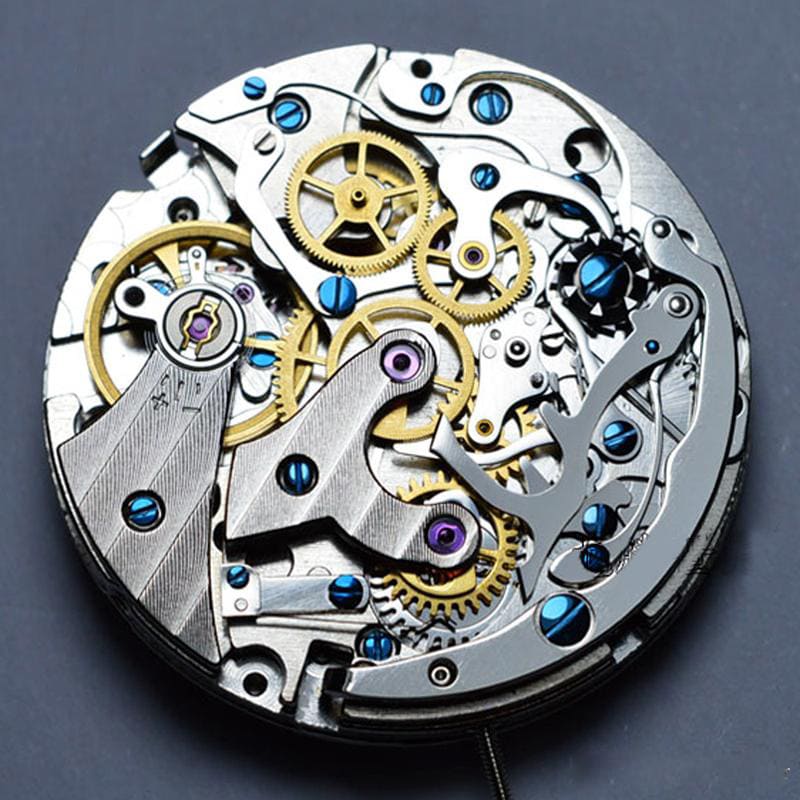 close up view of a mechanical watch movement