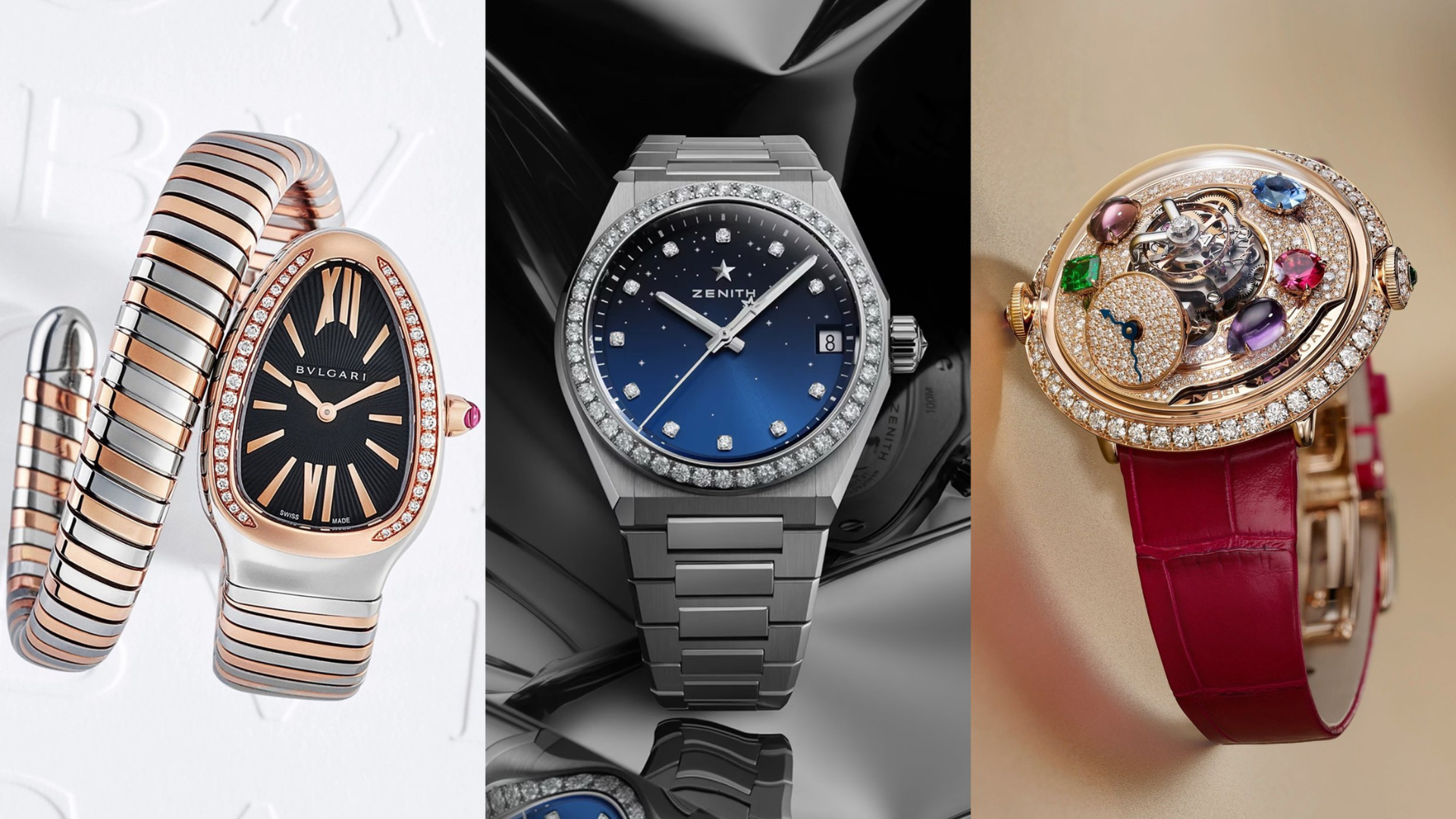 Three Luxury Ladies Watches Three Different Models Of ladies Watches