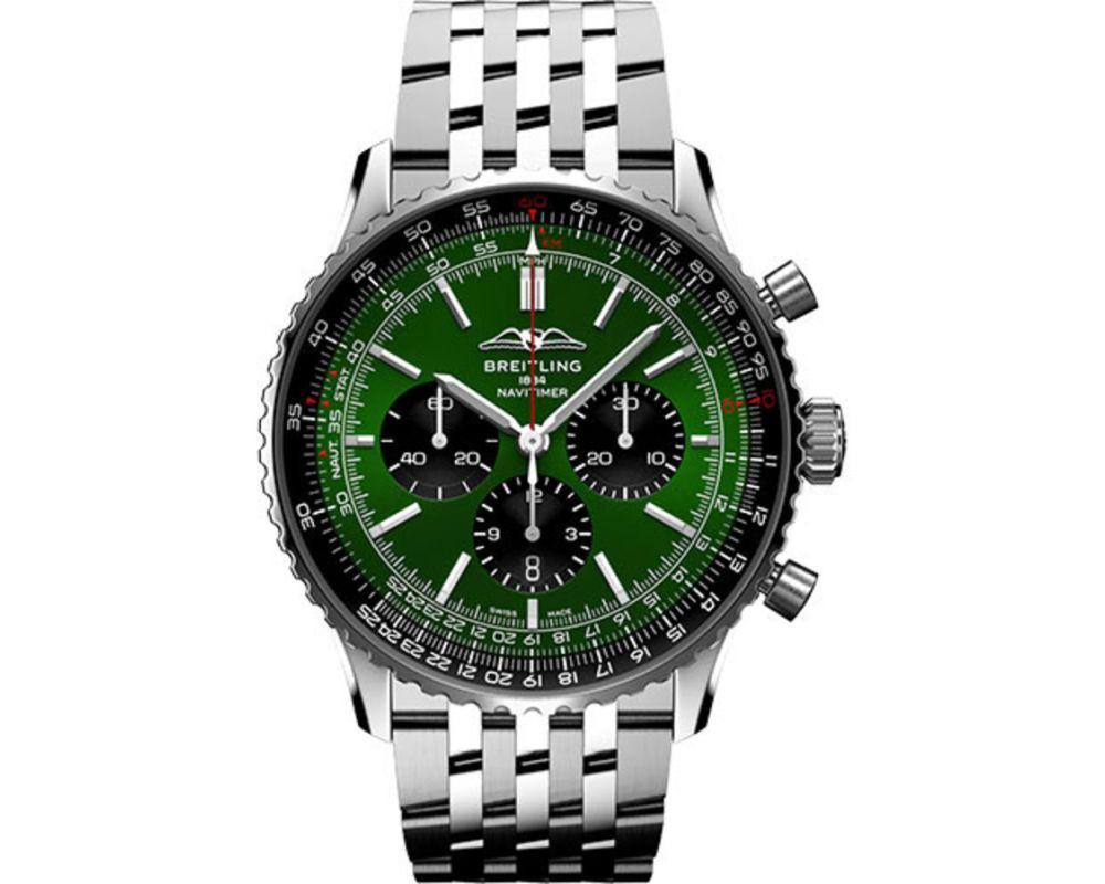 Breitling Super Navitimer B01 46mm AB0137241L1A1 Stainless Steel Watch Green Dial 2024 Breitling Super Navitimer B01 46mm AB0137241L1A1 Stainless Steel Watch Green Dial 2024