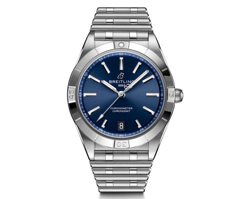 Breitling A10380101C1A1 Chronomat Stainless Steel Watch Blue Index Dial Breitling A10380101C1A1 Chronomat Stainless Steel Watch Blue Index Dial