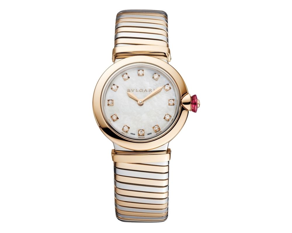 Bulgari Lucea Quartz 102952 Stainless Steel and Rose Gold Watch Bulgari Lucea Quartz 102952 Stainless Steel and Rose Gold Watch