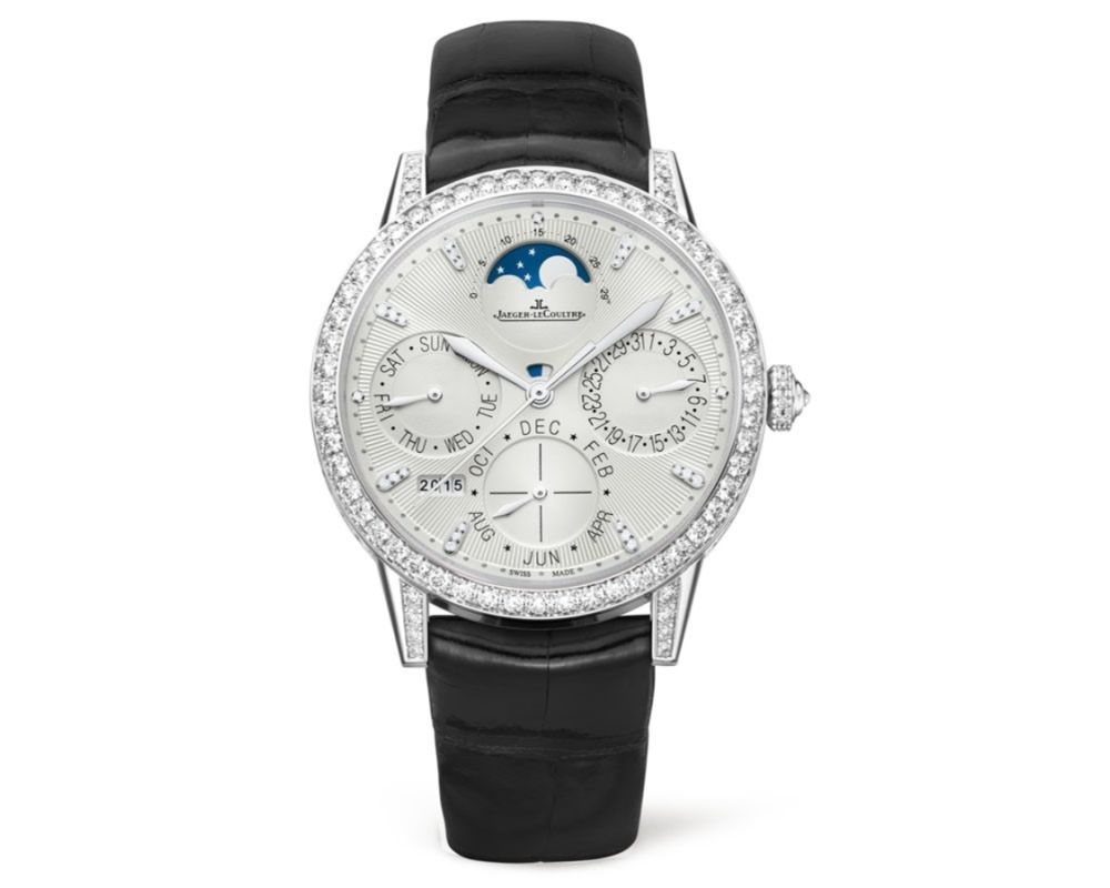Jaeger Le Coultre Rendez Vous Perpetual Calendar Q3493420 White Gold with Black Leather Watch White Dial Jaeger Le Coultre Rendez Vous Perpetual Calendar Q3493420 White Gold with Black Leather Watch White Dial