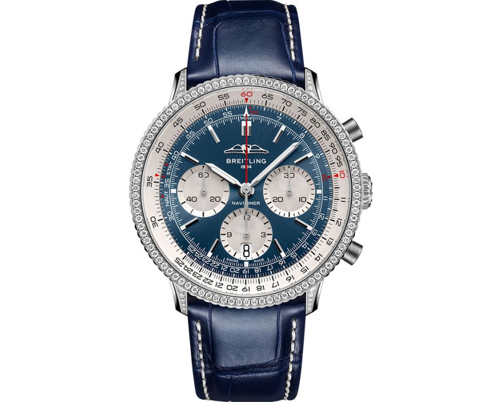 Breitling Super Navitimer B01 Diamond set Bezel 41mm AB0139631C1P1 Blue Dial Stainless Steel With Blue Leather Watch 2024 Breitling Super Navitimer B01 Diamond set Bezel 41mm AB0139631C1P1 Blue Dial Stainless Steel With Blue Leather Watch 2024