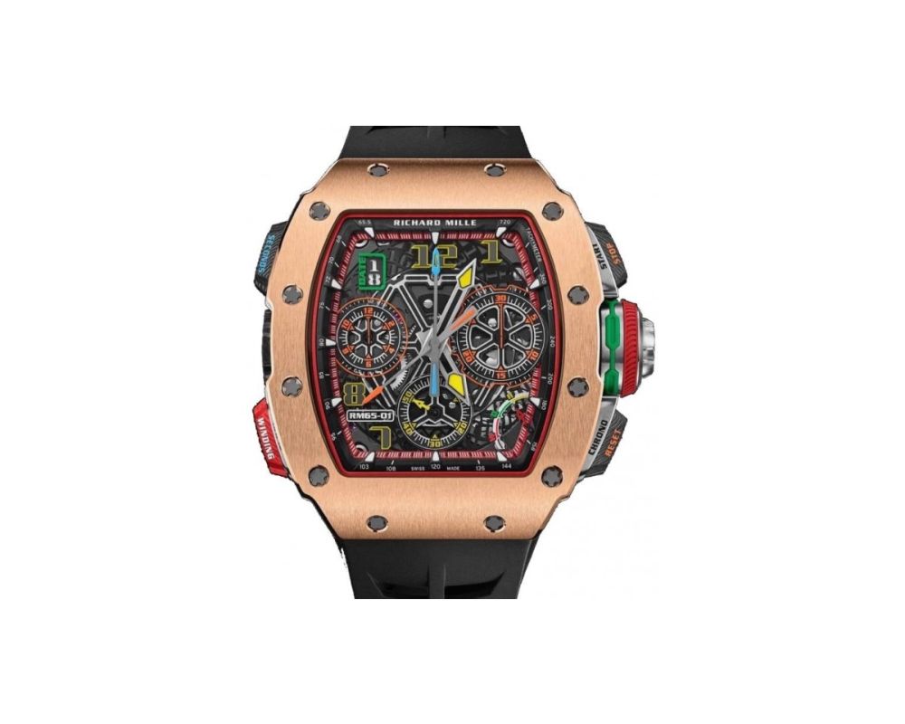 Richard Mille Automatic Winding Split-seconds Chronograph Rose Gold and Carbon TPT Skeleton Dial RM65-01 Richard Mille Automatic Winding Split-seconds Chronograph Rose Gold and Carbon TPT Skeleton Dial RM65-01