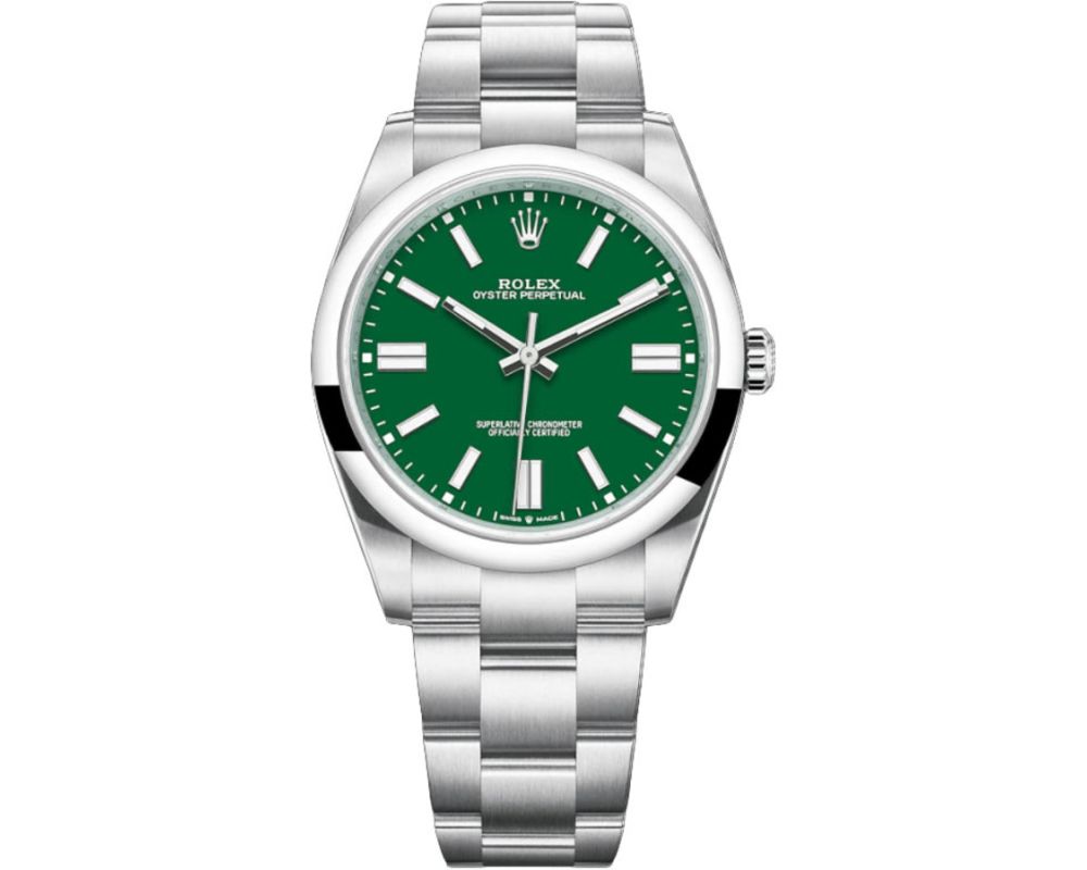 Rolex 124300 41mm Oyster Perpetual Stainless Steel Green Dial 2021