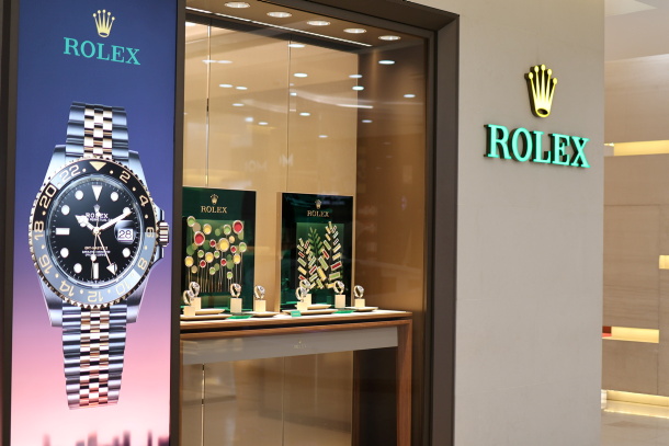 Authorized Dealer Presenting Rolex Models Rolex shop window