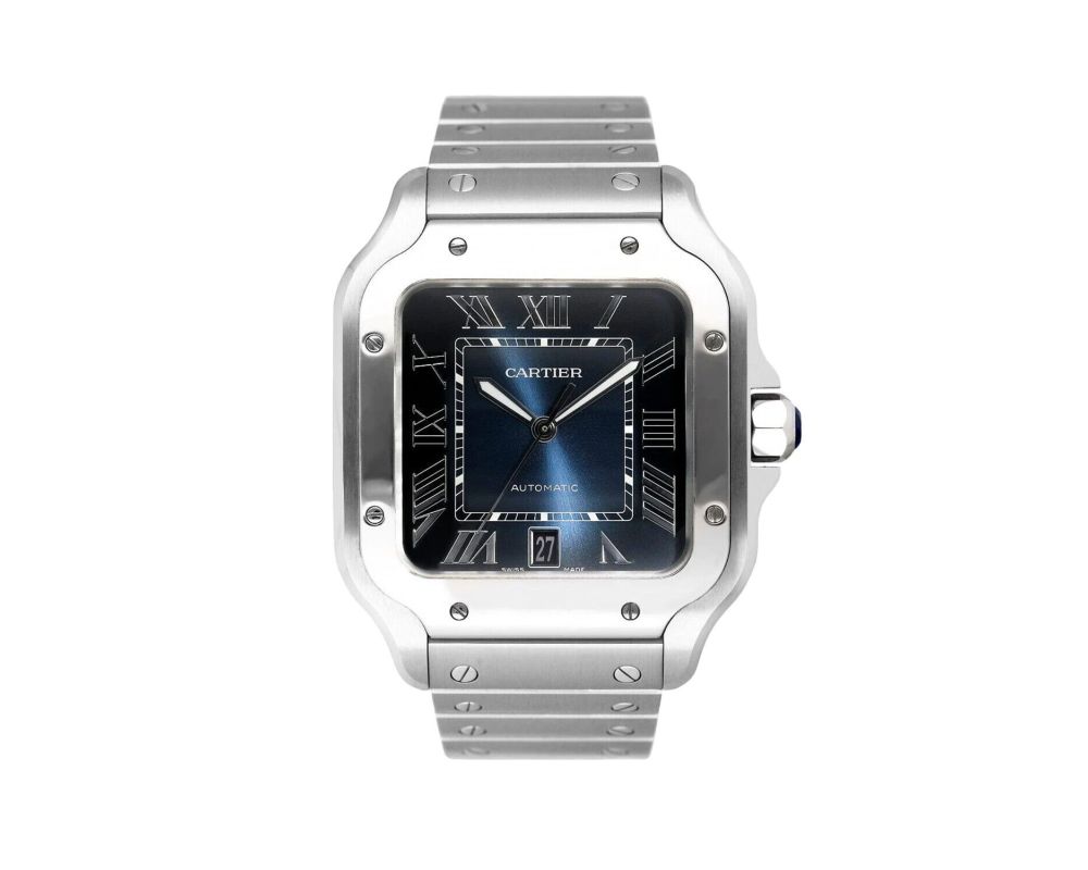 Cartier Santos De Cartier WSSA0030 Large with Blue Dial Complete Cartier Santos De Cartier WSSA0030 Large with Blue Dial Complete